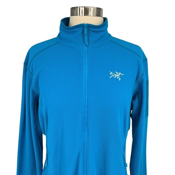 Arc'teryx Delta LT Full Zip Up Jacket Size L Blue Polartec Fleece Midlayer - Picture 2 of 10